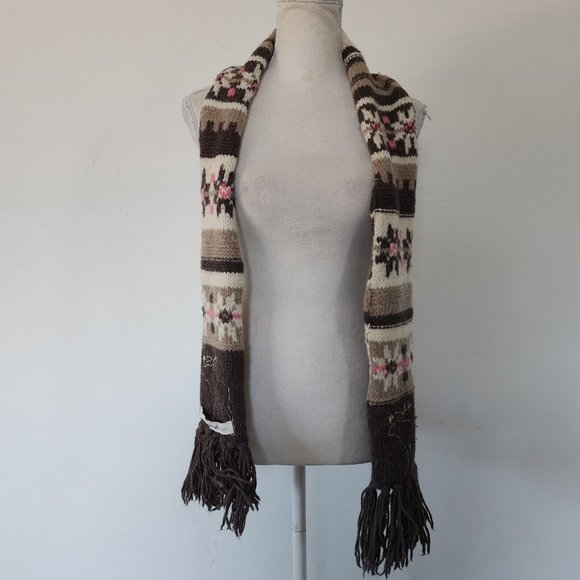 Abercrombie & Fitch Accessories - Y2K Abercrombie Fitch Scarf Brown White Floral